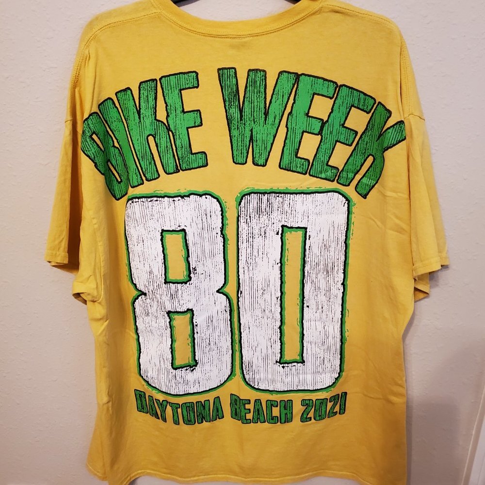 Daytona Beach 2021 80,  Bike Week. Short sleeve T-shirt 100% cotton. Size 2X. - Picture 5 of 11